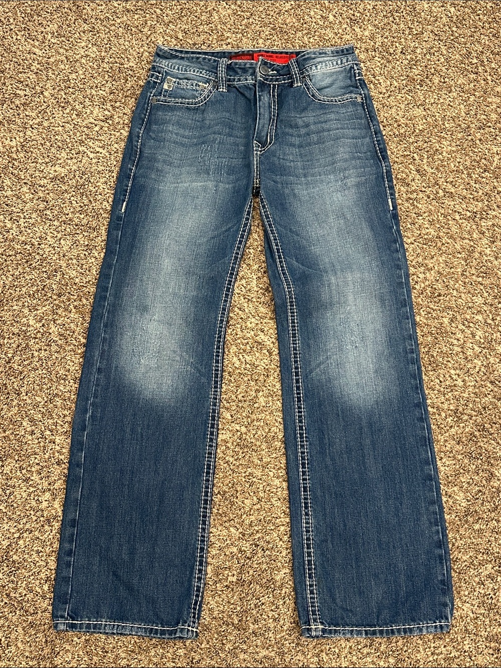 Men's Straight-Leg Jeans in Faded Blue